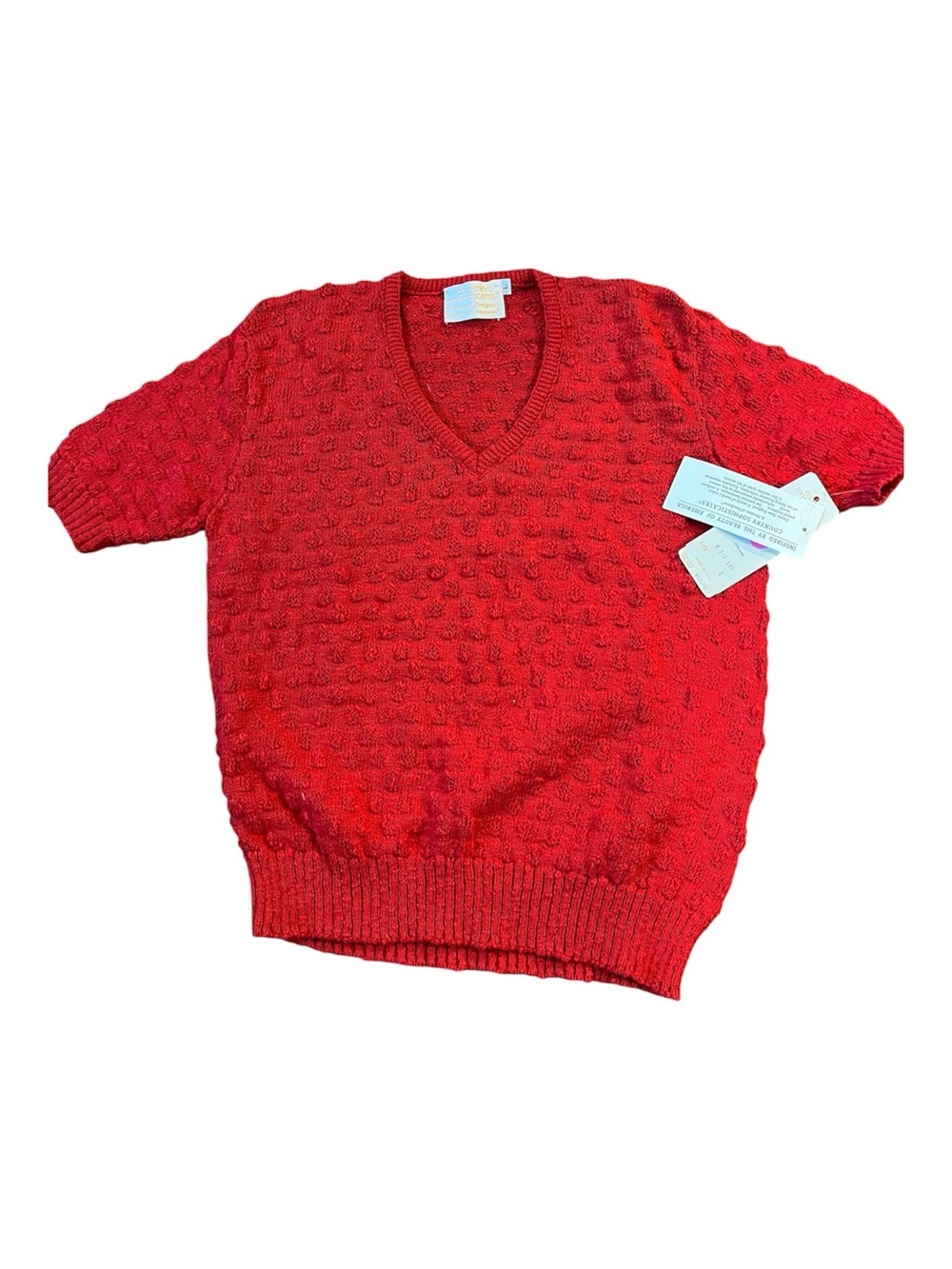 Vintage 80’s Pendleton Country Sophisticates Bright Red Textured Sweater size L